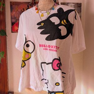 Hello kitty and Friends White Oversized Kawaii Boxy Tee